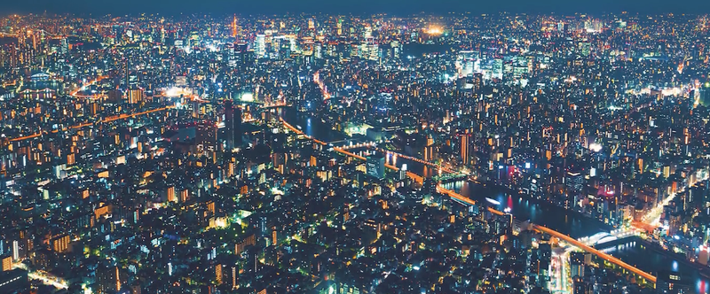 Illustration for article titled Seeing Tokyo at Night from Above Makes It Look Like a City for the Machines